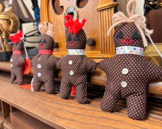 Handmade fabric gingerbread doll collection