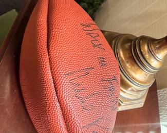 Autographed NFL football with signatures