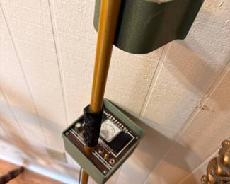Vintage golf-themed standing ashtray with flag