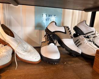 White leather golf shoes collection