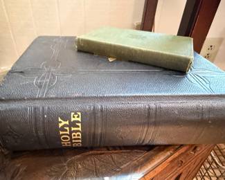 Large antique leather bound Holy Bible