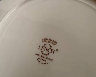 Lenox Ambassador Collection Hartwell House Bellinger maker's mark