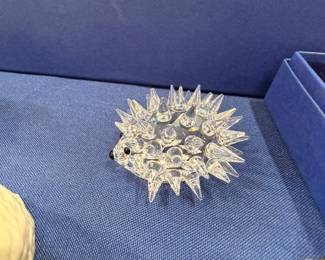 Crystal porcupine figurine, Swarovski-style