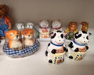 Animal-themed cookie jars - cows, dogs, cats, bears