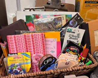 Basket of craft and office supplies