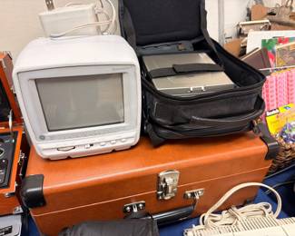 Retro portable TV and vintage cases