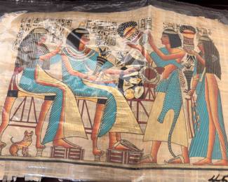 Hand painted Egyptian papyrus artwork