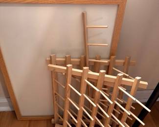 Wooden folding clothes drying rack