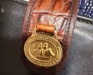 Brahmin croc embossed leather cuff bracelet