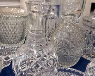 Cut crystal decanters and glassware collection