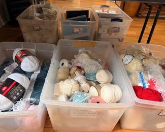Bins of crochet thread and tatting cotton