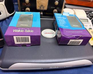 Radio Shack walkie talkies and Compaq laptop