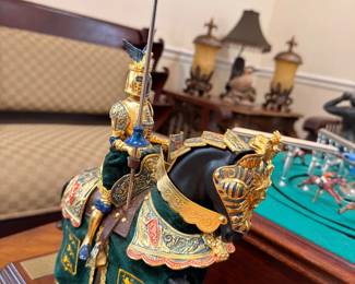 Medieval knight on horseback decorative figurine