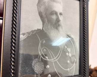 Framed antique portrait of military officer