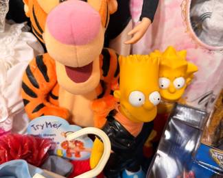 Tigger and Bart Simpson plush toy character lot