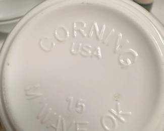 Corning USA P-15 milk glass casserole dish bottom mark