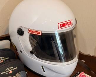 Simpson racing helmet, white full-face