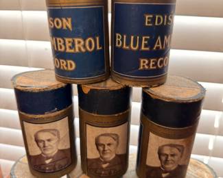 Edison Blue Amberol cylinder records in original tubes