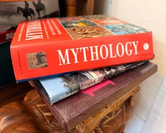 Mythology reference book and history hardcovers