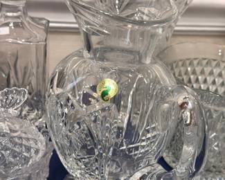Waterford crystal pitcher with fluted rim