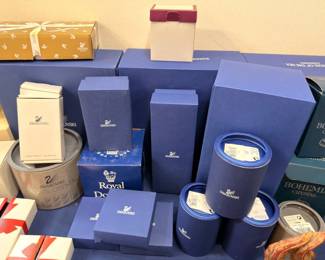Swarovski, Royal Doulton, Bohemia crystal boxed collection