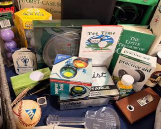 Golf accessories books balls practice aid lot
