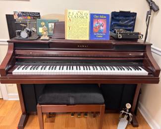 Kawai digital upright piano with bench