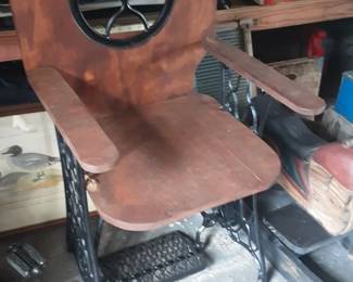 Old Singer Sewing machine Chair for Patios