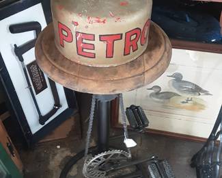 Old Rare Bar Stool and Saftey gas can