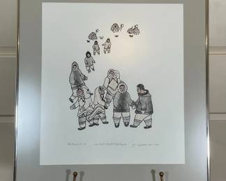 "Playing on the Ice" Inuit Artwork by Deepika Iqalukjuak