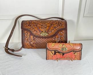 Vintage Leather Purse and Wallet