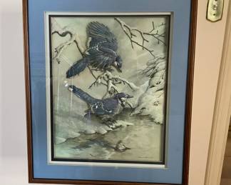 "Blue Jays in Winter" Art Piece