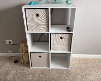 white 6-cube storage organizer with Fabric Drawers