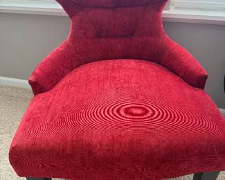 Red Curves Hourglass Wingback Accent Chair (2)