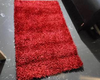Chloe Collection area rug in a red shag style