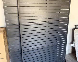 black, freestanding metal privacy screens (2)