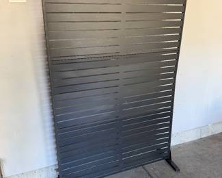 black, freestanding metal privacy screens (2)