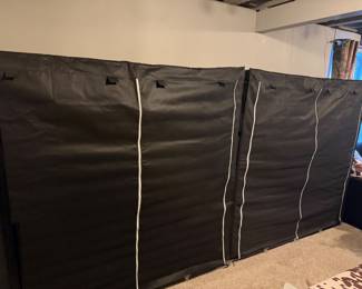 Portable black fabric wardrobe