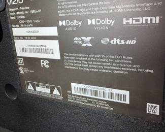 Vizio  V-Series 58" Class 4K HDR Smart TV Serial # LTMHBSAW4155602 Model # V585XH1