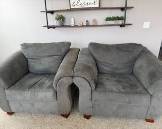 Gray Casual Plush Chairs