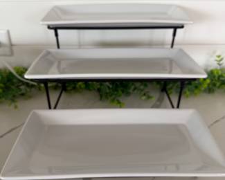 3 Tier Rectangular Serving Plate Set