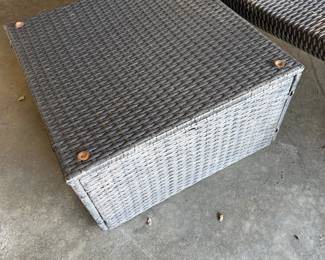 woven wicker patio table