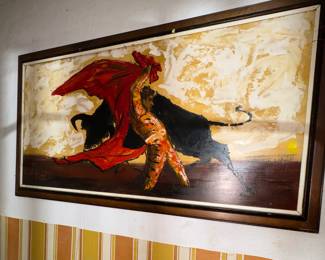 Large bull fighter painting