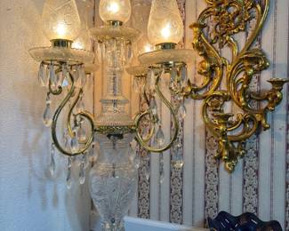 5 Light Crystal Glass Large Buffet Lamps