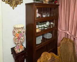 Barrister books shelf, Rosewood Marble Pedestal stand, Capodimonte vase