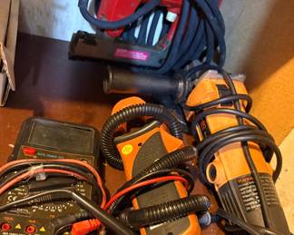 Electronics tester,  Drills, Buffers, Saws
