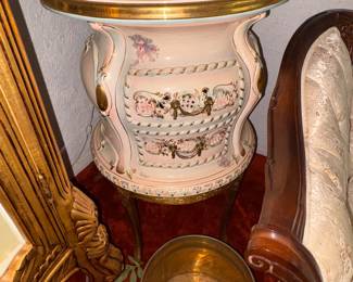 Lorenzou Cabinet Italian, Large Brass Planter