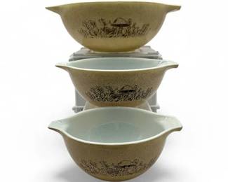 Lot 495 Set Of Three Vintage Bowls From Pyrex Forest Fancies Collection