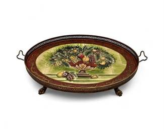 Lot 598 Oval Metal Serving Tray Designed By Raymond Waites for Toyo