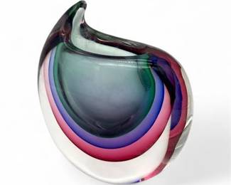 Lot 906 Classic Luigi Onesto Murano Sommerso Art Glass Vase